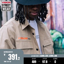 VISION STREET WEAR Men and women with the same fashion street loose multi-pocket long-sleeved shirt jacket shirt