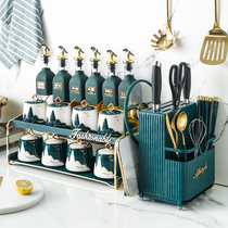 Nordic Light Extravagant Kitchenette shelf Seasoning Rack Countertop Multifunction Home Seasonings Containing Box oil bottle Composition