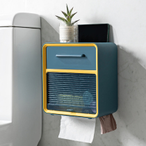 Multifunctional tissue box toilet bathroom punch-free shelf wall-mounted waterproof tissue rack Roll Box