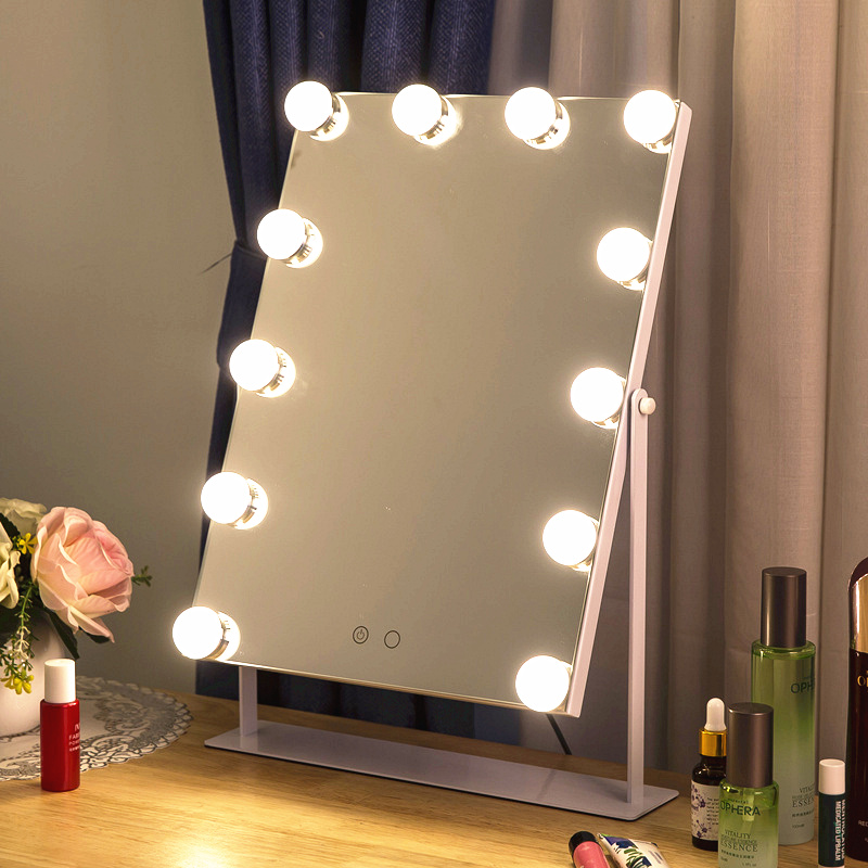 Arnold LED vanity mirror with lamp large household with bulb mirror cosmetic mirror Net red HD desktop mirror