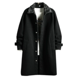 Демисезонный утепленный джинсовый плащ, бархатный пуховик, пальто, длина миди, оверсайз, размер