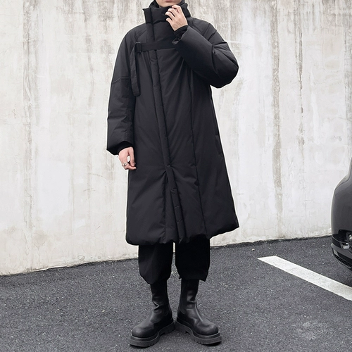 Длинный пуховик с пухом, утепленная куртка, средней длины, большой размер, оверсайз