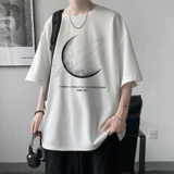 Синяя летняя футболка с коротким рукавом, сексуальная луна