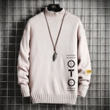 Утепленный трендовый удерживающий тепло демисезонный трикотажный свитер, высокий воротник, в корейском стиле, большой размер