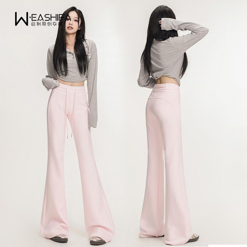 Pink American-Style Flared Sweatpants for Women, Slimming, Summer 2026, Flattering, Tall-Enhancing, Casual, Lazy, Sports Yoga Pants