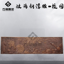 Professional custom handmade FRP embossed exterior wall relief Memorial Garden Campus Red culture background wall