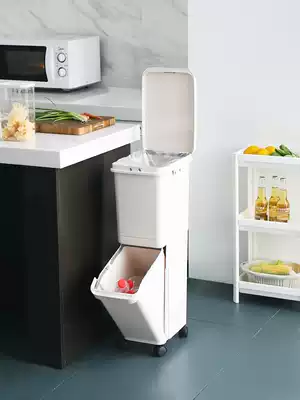 Xiyang Japanese household garbage can double-layer classification garbage can with lid large dry and wet separation garbage bin storage barrel