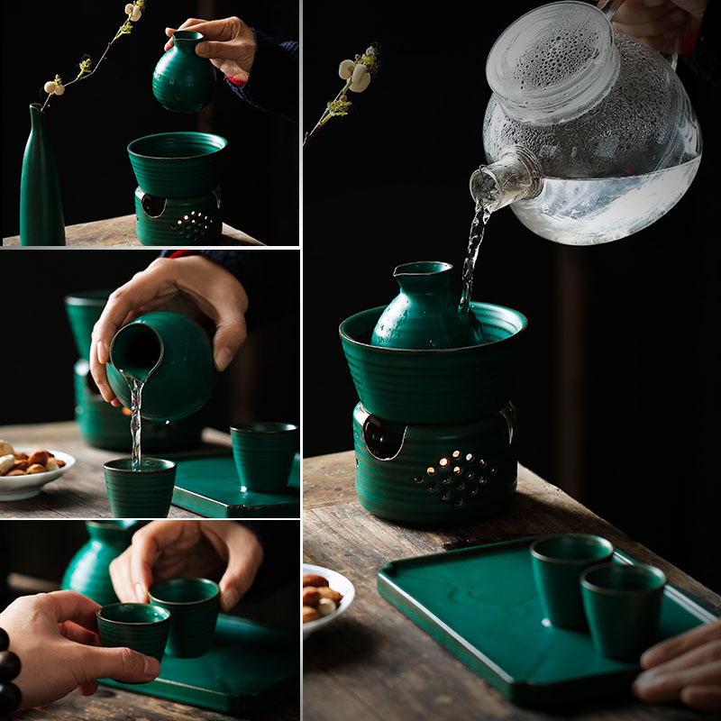 ShangYan Japanese - style wine suits for home antique white wine cup he its drank wine'm burning furnace of a complete set of ceramic hip points trumpet