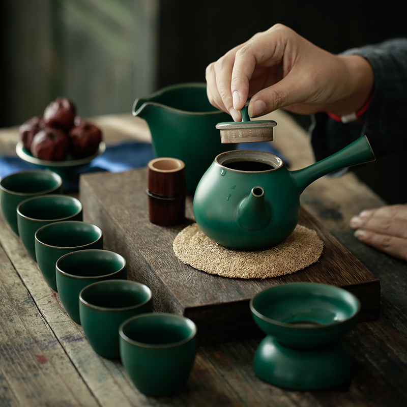 ShangYan ceramic kung fu tea set suit household Japanese side put the pot of tea of a complete set of tea, the teapot tea service contracted