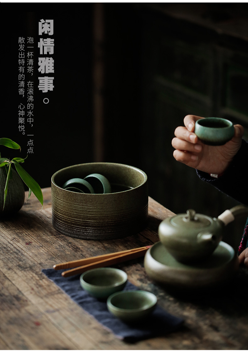 ShangYan retro tea to wash to the ceramic large writing brush washer wash water, after the Japanese kung fu tea cups antique tea accessories