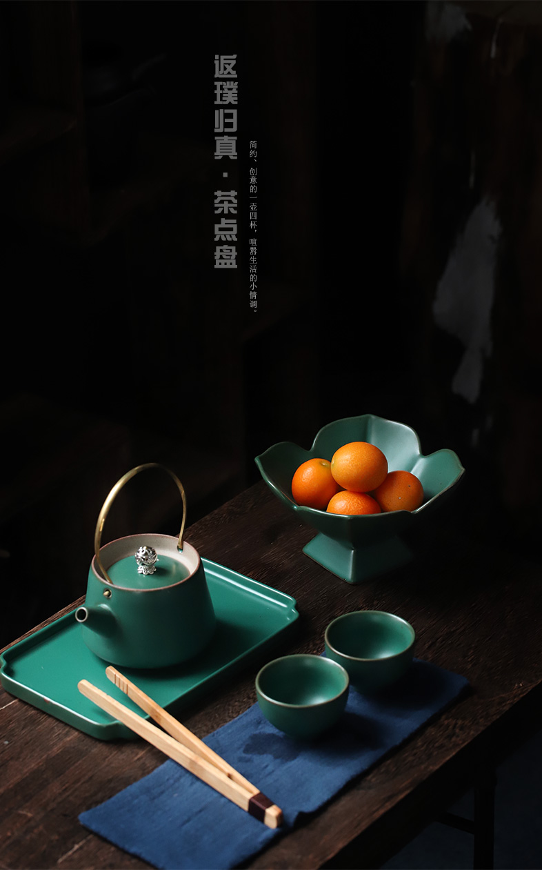 ShangYan Japanese high tea tray was creative snack plate dry fruit tray ceramic snack serving tea accessories tray