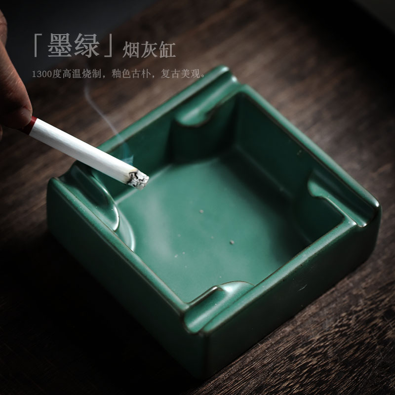 ShangYan ceramic ashtray creative home sitting room individuality creative ashtray custom office with restoring ancient ways with cover