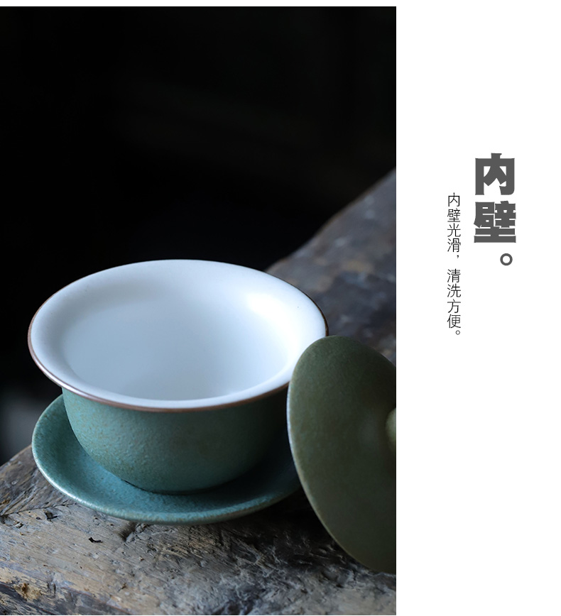 ShangYan tureen large ceramic cups of black tea bowl of coarse pottery hand grasp tureen kung fu tea tea cup home