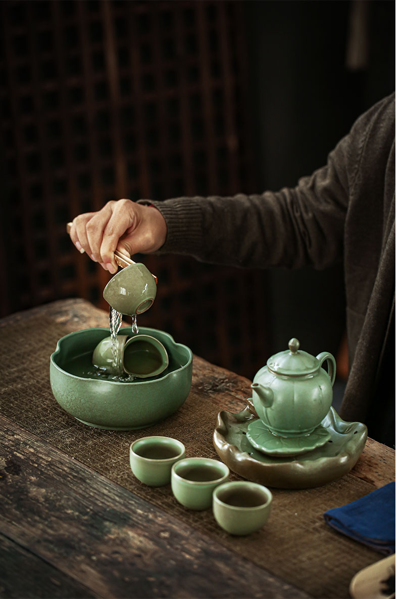 ShangYan Japanese ceramic tea wash to kung fu tea accessories cup for wash washing water jar to restore ancient ways writing brush washer fruit bowl