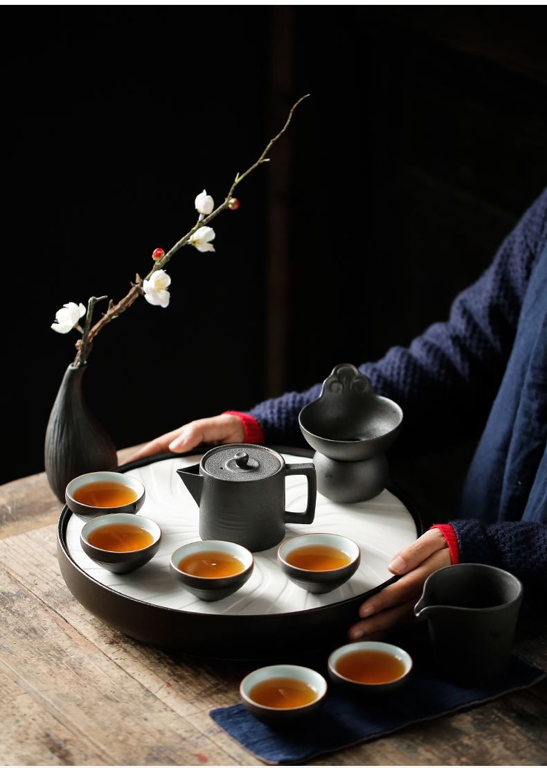 ShangYan vintage Japanese ceramic teapot kung fu tea set little teapot black pottery single pot clay POTS household small pot