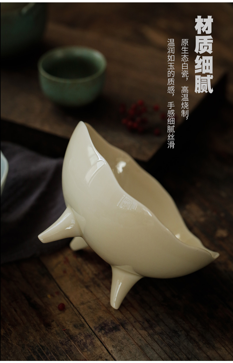 ShangYan creative high tea tray was white porcelain cup ice cream dessert bowl dried fruit snack plate XiCha wash to the trumpet