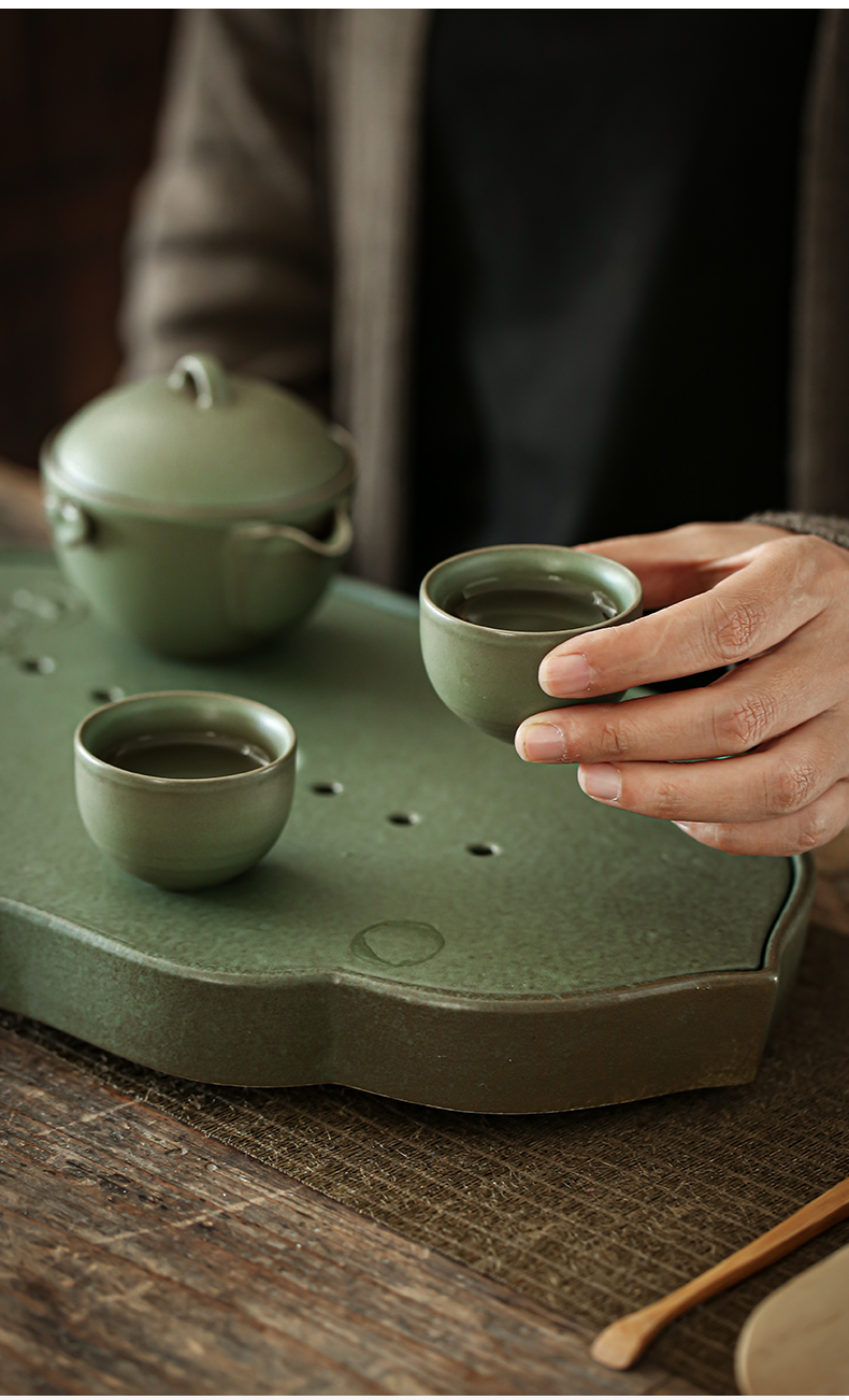 ShangYan ceramic plate of drainage water lotus tea tray was creative dry mercifully tea tray was contracted household kung fu tea tea table