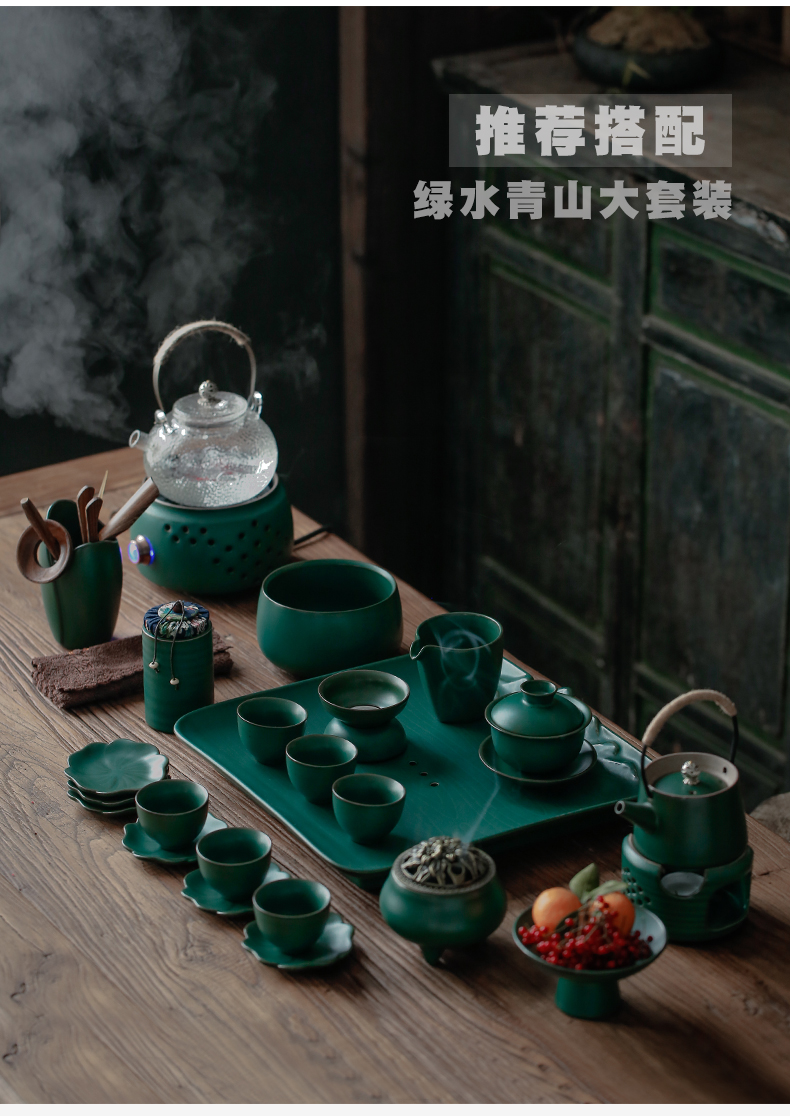 ShangYan Japanese contracted a rectangle of the big size ceramic tea tray tea saucer dish kung fu tea set dry tea tray