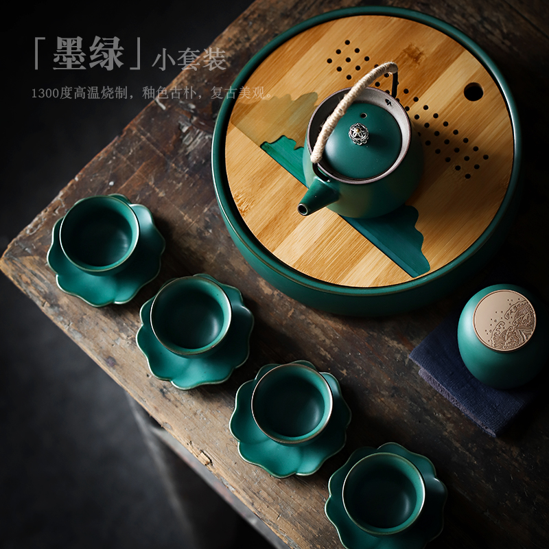ShangYan household utensils suit contracted kung fu tea set ceramic teapot teacup set of office of a complete set of small ground