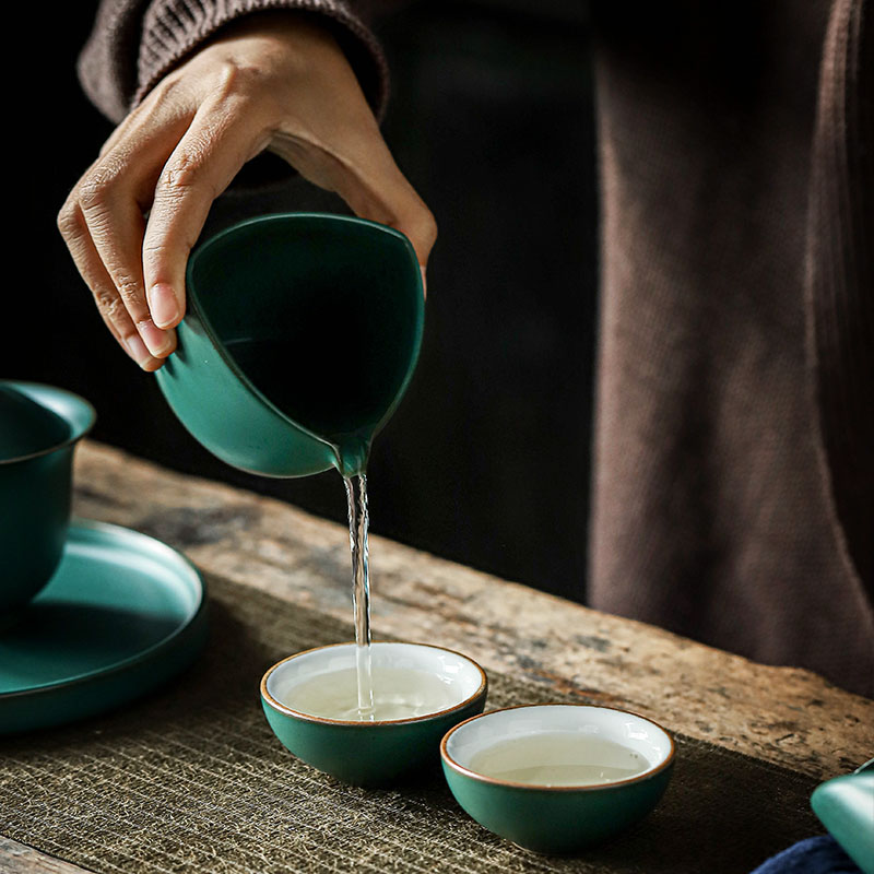 Girder ShangYan ceramic pot of tea set 6 people contracted home of kung fu tea cup tea cups of a complete set of the teapot