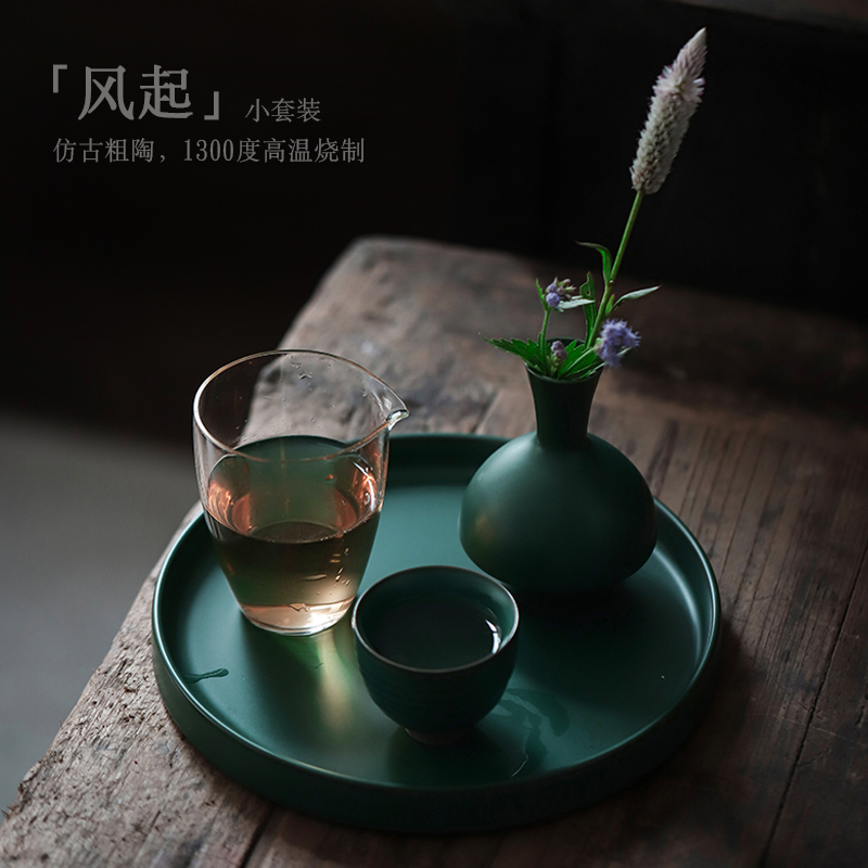 ShangYan Japanese ceramic tea tray was circular dry terms plate creative dish fruit bowl retro saucer plate steak dishes