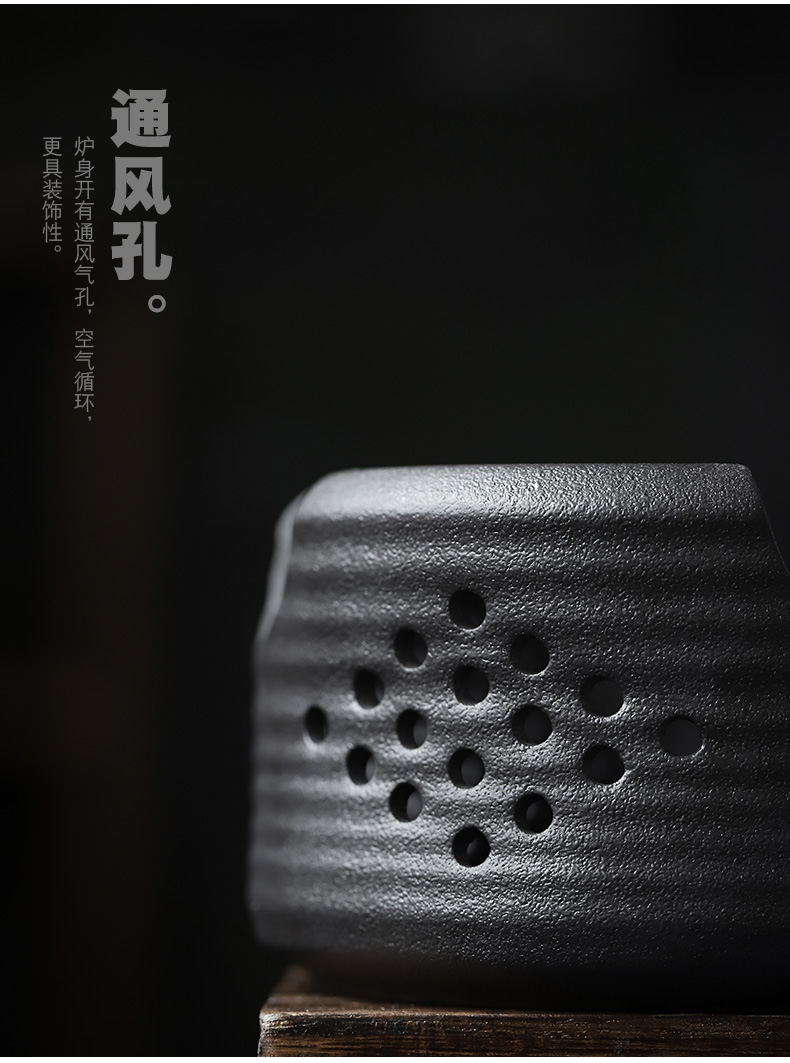 ShangYan Japanese tea stove cooking kung fu tea based retro black pottery candles stove heating furnace insulation tea stove