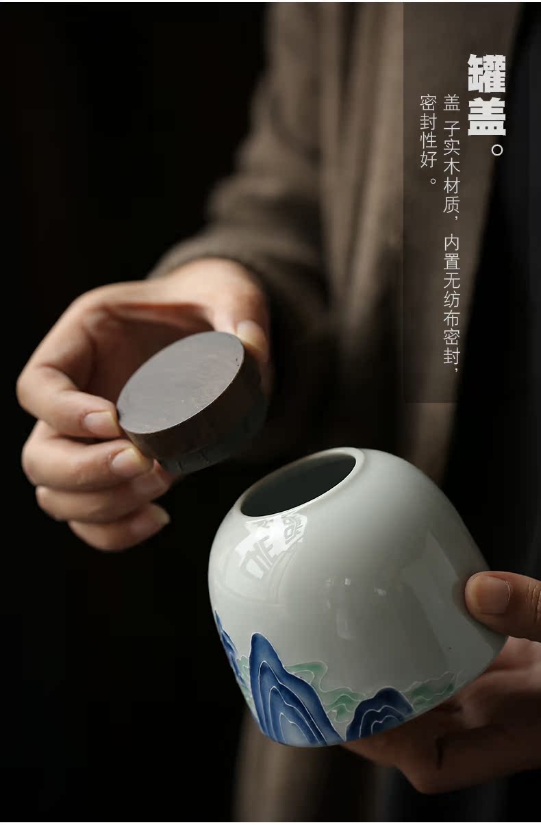 Restoring ancient ways is the manual in Japanese tea caddy fixings household contracted seal storehouse, ceramic POTS sealed as cans of green tea, black tea