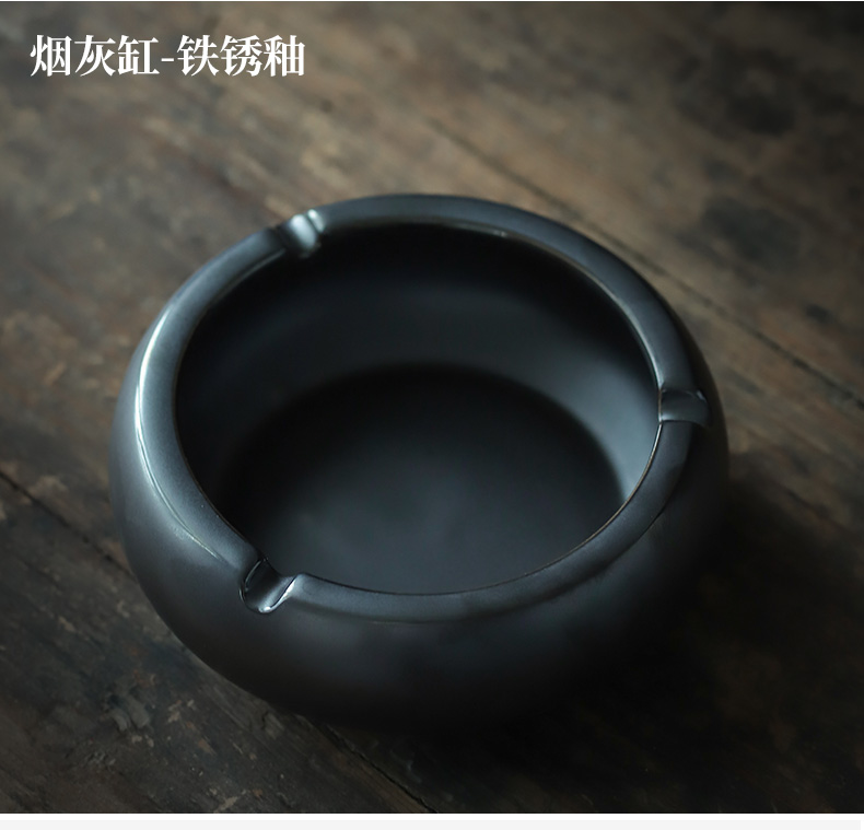 ShangYan ceramic ashtray large retro household contracted tea accessories creative ashtray custom office