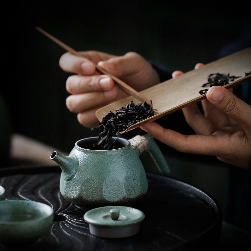 ShangYan archaize ceramic teapot Japanese coarse pottery kung fu tea set single pot teapot mini small clay POTS
