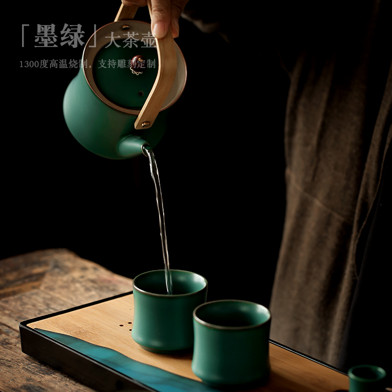 ShangYan Japanese girder pot of restoring ancient ways ceramic high - capacity teapot kung fu tea teapot single pot creative bamboo pot