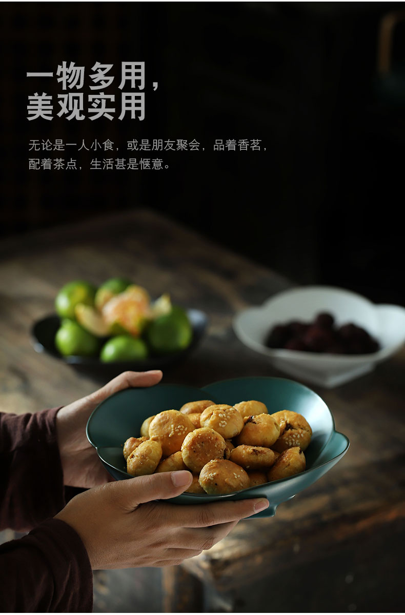 ShangYan fruit bowl ceramic creative household snack dried fruit basin of I sitting room tea candy dish tea taking with zero
