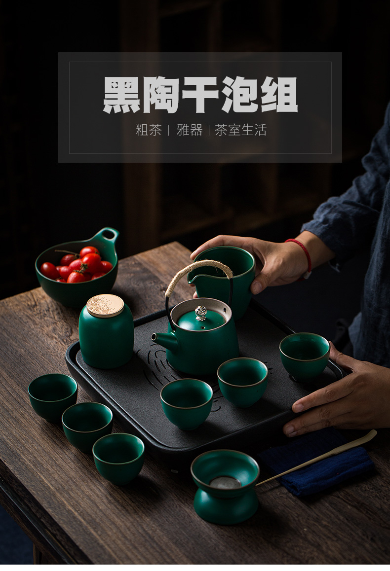 ShangYan tea restoring ancient ways suit household kung fu tea set contracted ceramic tea tray teapot small set of tea cups