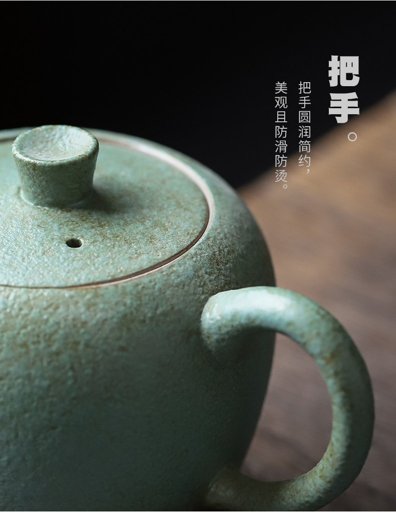 ShangYan archaize ceramic teapot household Japanese single pot of kung fu tea teapot Japanese ceramic POTS xi shi pot of trumpet