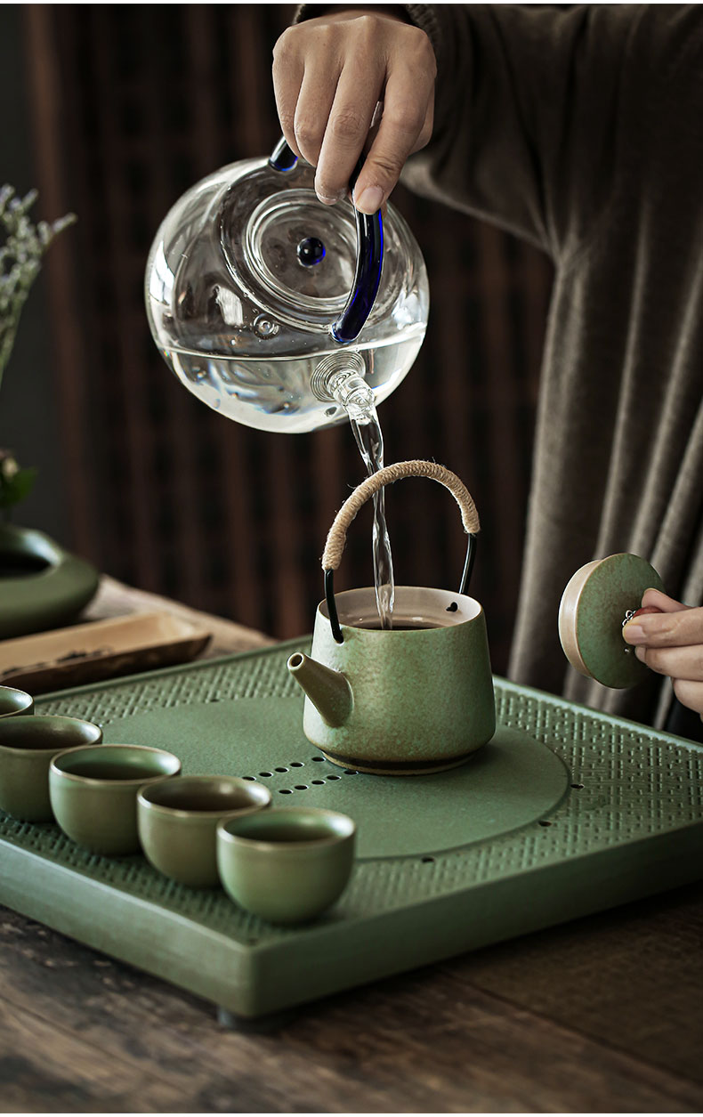 ShangYan ceramic kung fu tea tea tray household small drainage saucer dish contracted Japanese dry mercifully tea table plate of Japanese