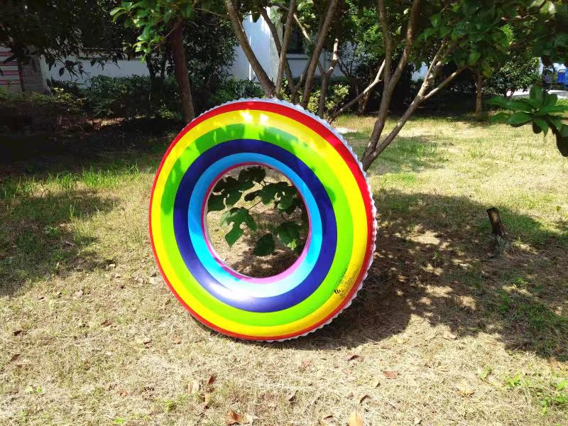 Vòng bơi cầu vồng 90CM dành cho người lớn và phụ nữ phao cứu sinh - Cao su nổi phao hồ bơi trẻ em