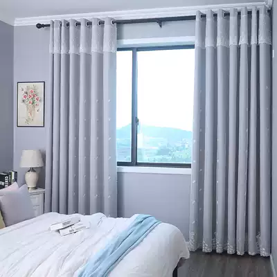 High-end blackout curtain cloth 2020 new bedroom Nordic simple living room net red double-layer cloth yarn integrated light luxury