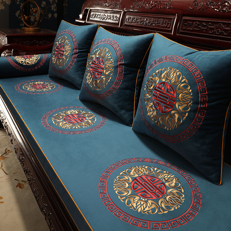 Chinese style modern minimalist living-room red wood sofa cushion solid wood furniture thickened non-slip solid wood sofa cushion cover custom-made