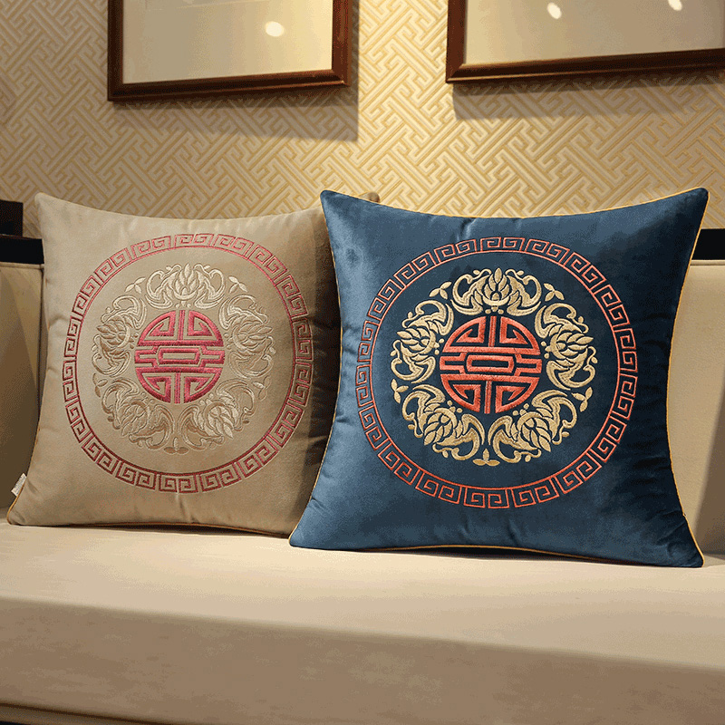 Chinese style red wood sofa with large size for holding pillows with pillow cover Chinese wind living room backrest waist pillow with core headboard leaning back
