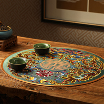 New Chinese embroidery dining table cloth mat Chinese style household vase mat Ashtray mat Non-slip coffee table coaster