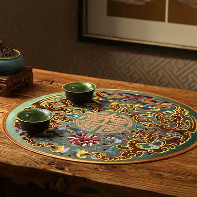 New Chinese embroidery dining table cloth mat Chinese style household vase mat Cigarette ashtray mat Non-slip coffee table coaster