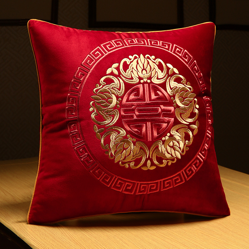 New Chinese-style bedside cushion light luxury removable and washable large backrest four seasons universal pillow custom living room office lumbar pillow
