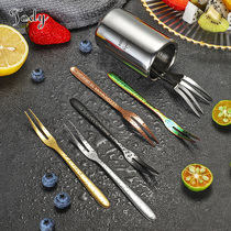 Tao Di 304 stainless steel fruit fork set creative fork cute home children fruit sign moon cake dessert fork