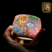 Jingdezhen hand-painted hundred flowers cup does not leak kung fu tea cup tasting cup pastel tea cup ceramic hundred flowers do not reveal cup