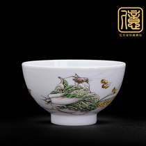 Jingdezhen tea cup master cup single cup enamel color handmade tea bowl kung fu tea cup home custom single cup