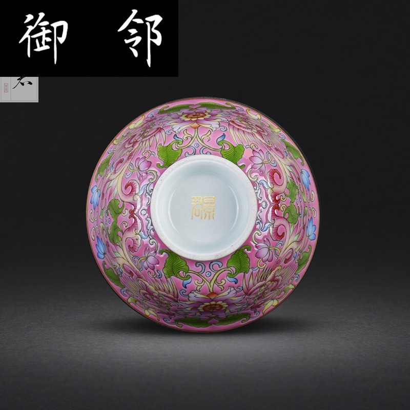 Jingdezhen ceramics single hand - made pastel design phoenix all hand tea cup cup host blue and white