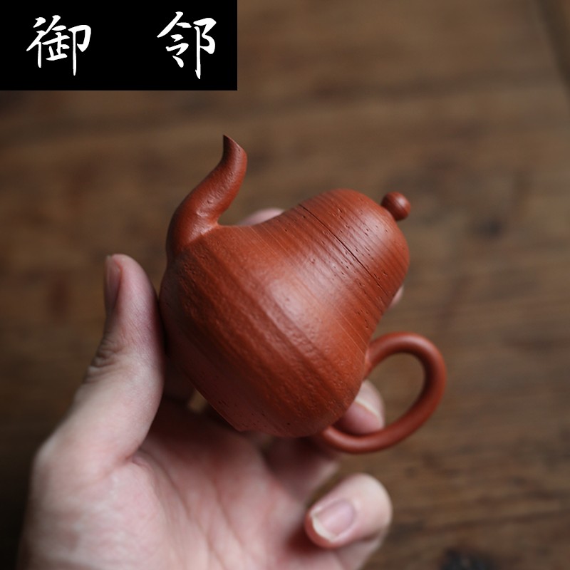 Cy chaozhou hand pot of single clump time kunfu tea vessel, pavilion checking pot zisha teapot pear