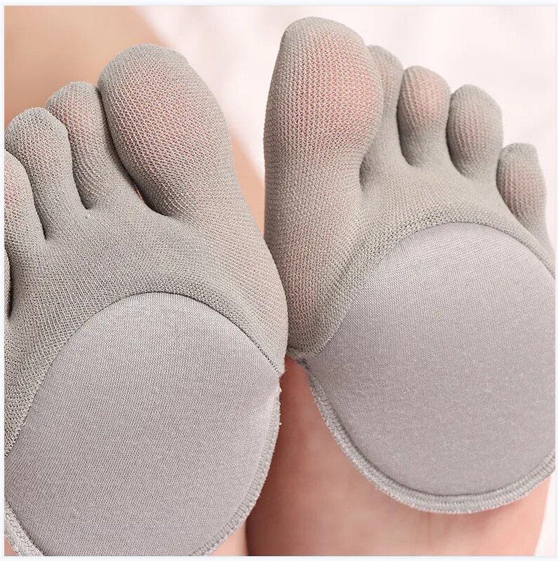 1-3 Pairs of Spring and Summer Five-Toe Socks for Women, Half-Palm Socks, Cotton Foot Pads, Invisible Sock Covers, High-Heeled Shoes, Open-Toe Fish Mouth Socks