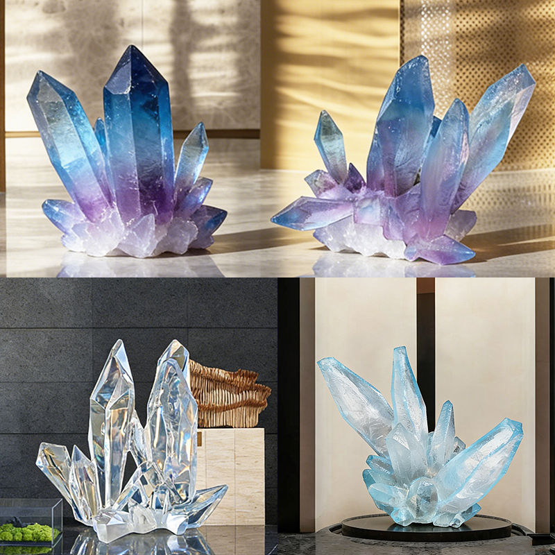 Creative Crystal Column Resin Ornaments, Snow Mountain Landscape, Cave Park, Simulated Ice Spikes, Diamond Decorative Crafts