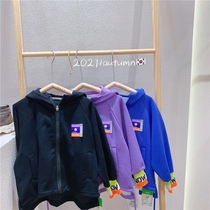 Wood brand spring and autumn new childrens big children Korean version labeling thread cuff hoodie jacket 7180