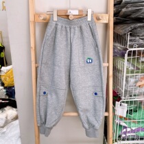 In autumn and winter of 22 years boys and girls all-in-one velvet middle-aged and older childrens casual childrens all-match knitted trousers with feet 1050